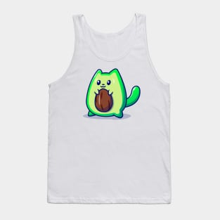 Cute Avocado Cat Cartoon Tank Top